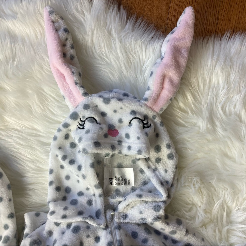 H&M Bunny Hooded  Jumpsuit Girl Size 8